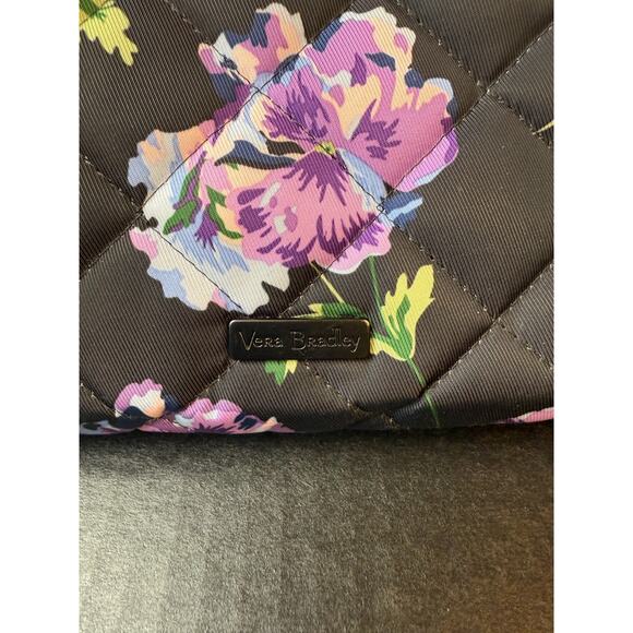 Vera Bradley Floating Plum Pansies Triple Compartment Crossbody Purse Bag - Picture 11 of 14